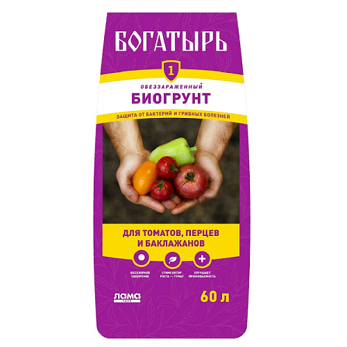 Почвогрунт для томатов и перцев Богатырь 60л