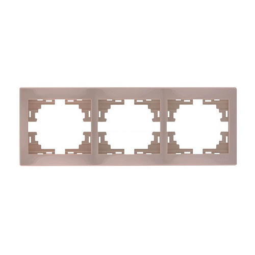 Рамка Lezard 3 поста горизонтальная скрытая установка крем