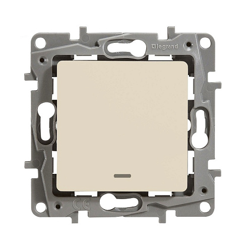 Выключатель проходной с подсветкой Legrand ETIKA одноклавишный крем