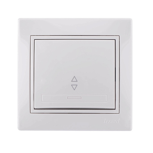Выключатель проходной Lezard одноклавишный скрытая установка белый с белой вставкой