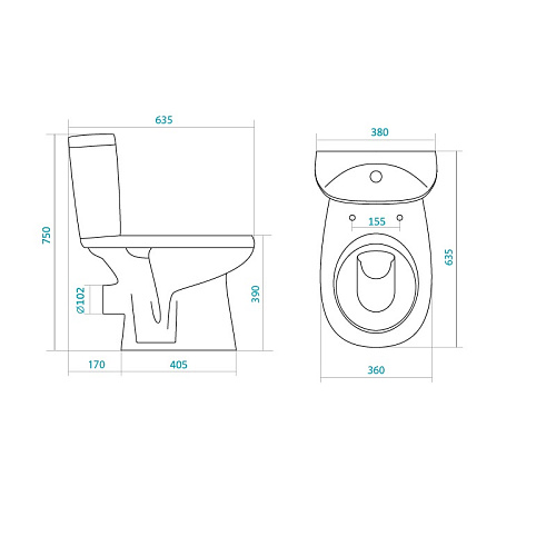 Унитаз-компакт Анимо 2-х режимная арматура