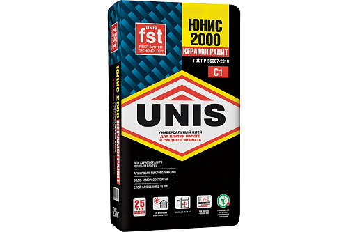 Клей плиточный ЮНИС 2000 25 кг (48)...