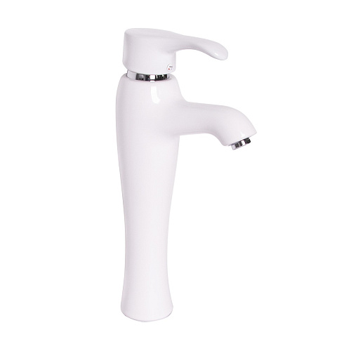 Смеситель для умывальника однорычажный высокий белый MELANA MLN-F-001