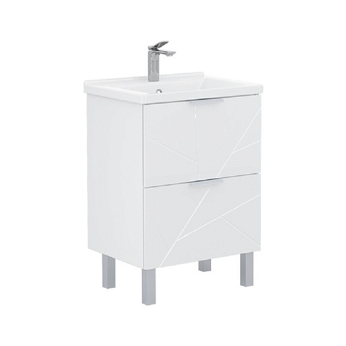 Тумба напольная TWING 60.2Y белый с умывальником Фостер 60