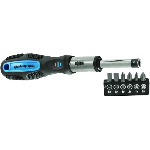 Отвертка реверсивная+6 насадок t4p