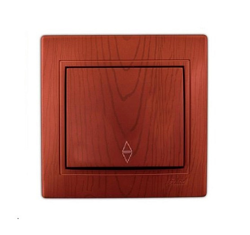 Выключатель проходной Lezard одноклавишный скрытая установка вишня