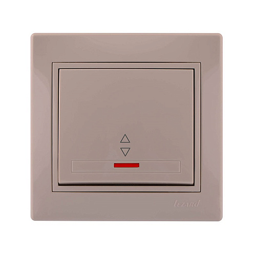 Выключатель проходной с подсветкой Lezard одноклавишный скрытая установка крем