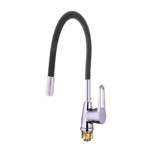 Смеситель для кух. мойки с серым гибким.изливом, кер, гайка