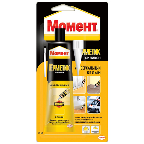 Герметик Момент силиконовый универсальный белый 85мл (12)