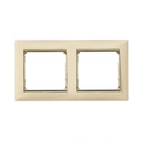 Рамка Legrand 2 поста скрытая установка слонвая кость/золото