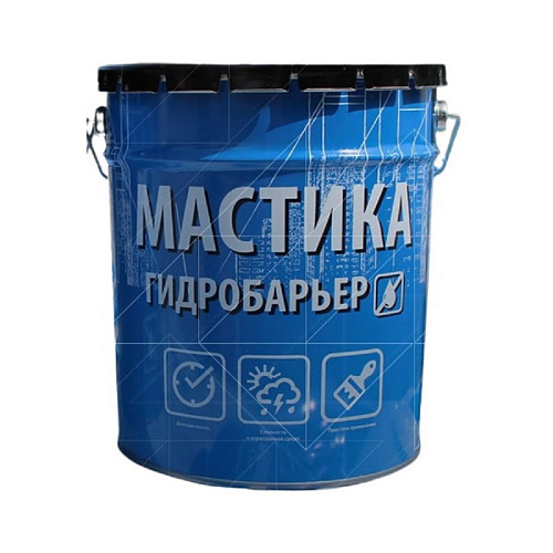 Мастика битумная КРЗ Гидробарьер №9 гидроизоляционная 18л 18кг