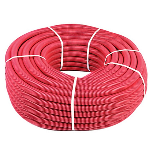 Труба гофрированная  ПНД  D25 для труб D16 красная бухта 50м