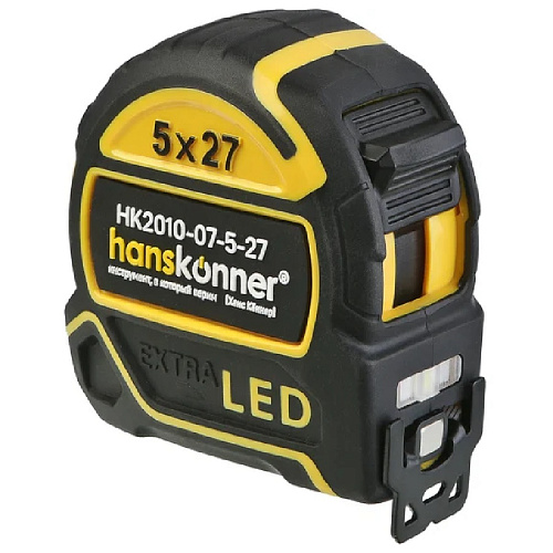 Рулетка 5х27мм HANSKONNER (магнит,фонарь)