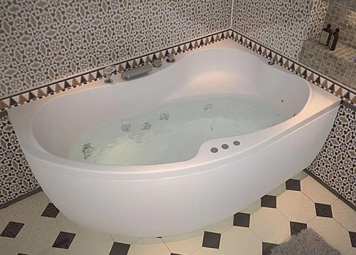 Ванна акриловая AQUANET CAPRI R 160x110 с каркасом и фронтальной панелью 205386 (176555)