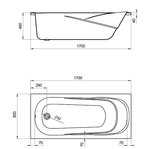 Ванна акриловая Santek Касабланка XL 170х80