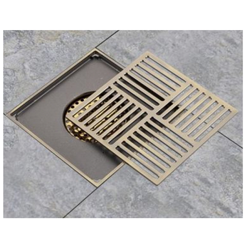 Трап душевой бронза 150х150