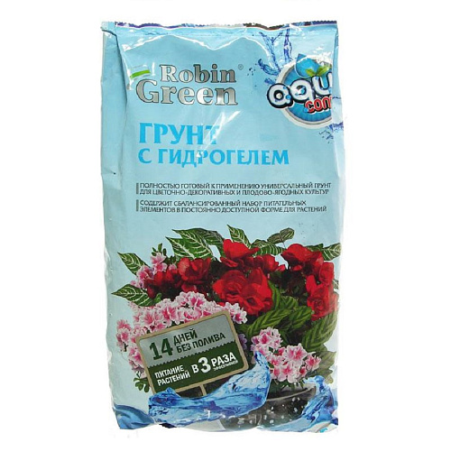 Почвогрунт универсальный с гидрогелем РобинГрин5л