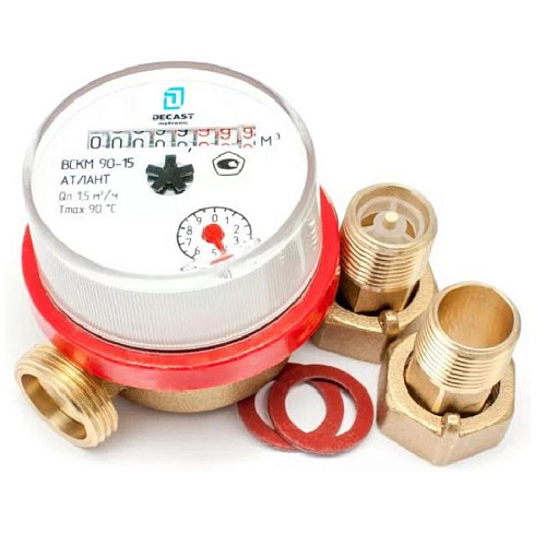 Счетчик воды ДЕКАСТ универсальный ВСКМ 90-15 (без комп. монтаж.частей)