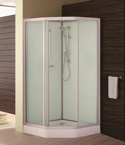 Душевая кабина Esbano ESKB100PR 100x100x210см, профиль хром матовый, стекло рифленое