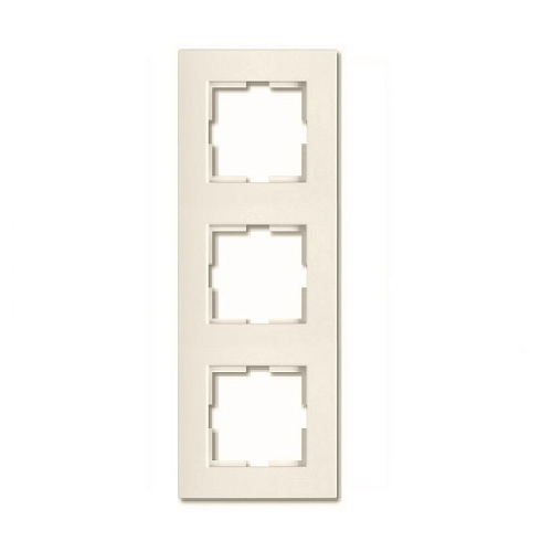Рамка Lezard 3 поста вертикальная скрытая установка крем