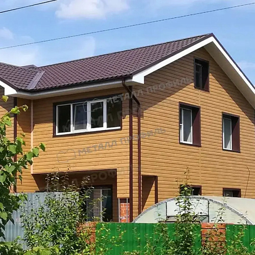 Сайдинг L-брус 15x240 Ecosteel MA Сосна 0,50мм