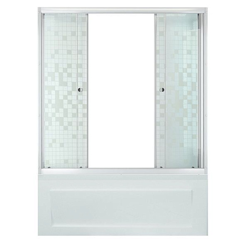Штора для ванны Тритон Аква 170 2 двери мозаика белый