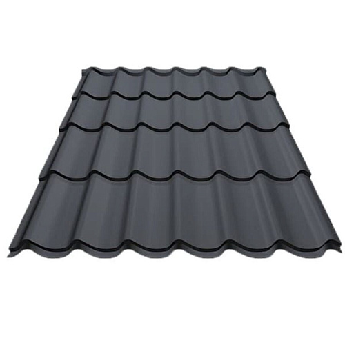 Металлочерепица Супермонтеррей Стальной бархат RAL7024 0,50мм