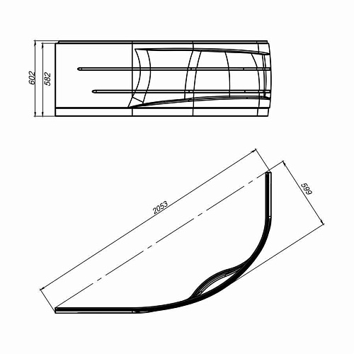 Панель фронтальная для ванны MIRSANT Массандра 170х110 левая с полотенцедержателем УТ000049354