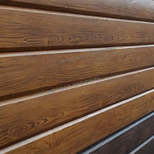 Сайдинг L-брус 15x240 Ecosteel MA Мореный дуб 0,50мм