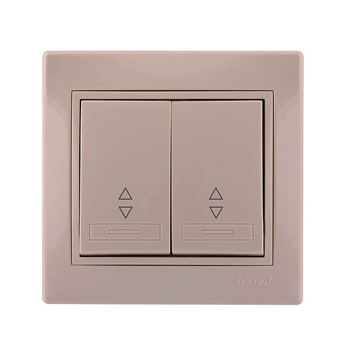 Выключатель проходной Lezard двухклавишный скрытая установка крем с кремовой вставкой