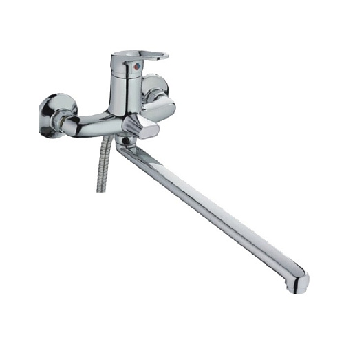 Смеситель для ванны длинный излив переключатель матовый