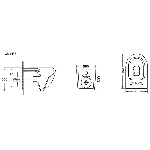 Унитаз GR-4455BMS черный матовый