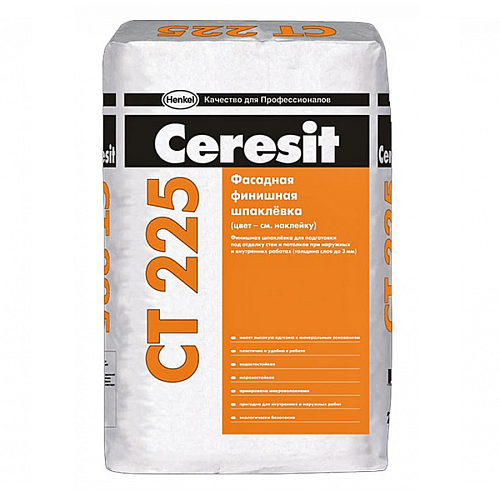 Шпатлевка цементная Ceresit СТ225 фасадная финишная белая  25 кг