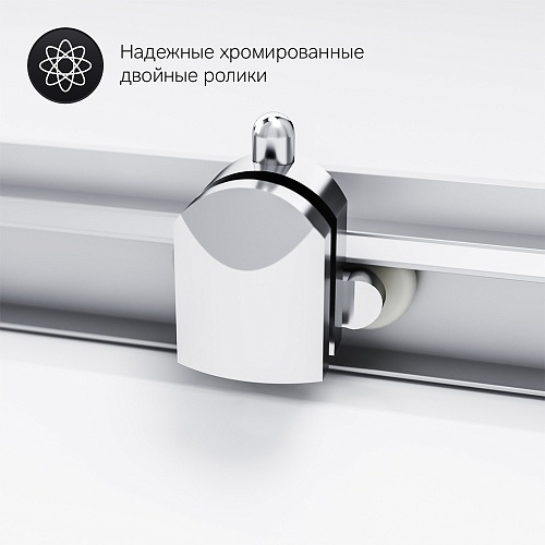 Душевое ограждение AM PM Gem Twin Slide 120х80, стекло прозрач, профиль мат хром,низкий поддон, сиф