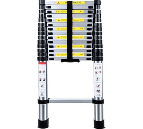 Лестница телескопическая Алюмет 13 ступеней h 3,8 м Лестница телескопическая Алюмет 13 ступеней h 3,8 м