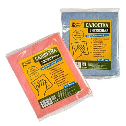 Салфетка универсальная вискозная 5шт в упак ДС-416