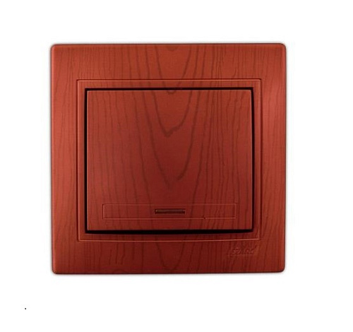 Выключатель с подсветкой Lezard одноклавишный скрытая установка вишня