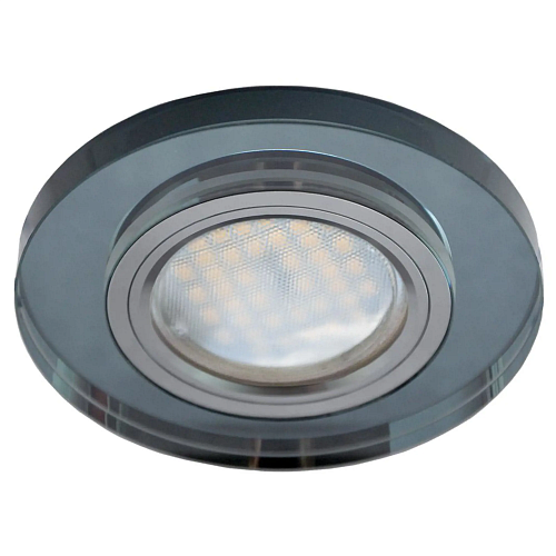Светильник встраиваемый Ecola Glass MR16 DL1650 GU5.3 круг черный хром