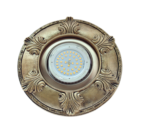 Накладка Ecola листья широкая гипсовая для встраиваемого светильника GX53 H4 19х195 черненая бронза