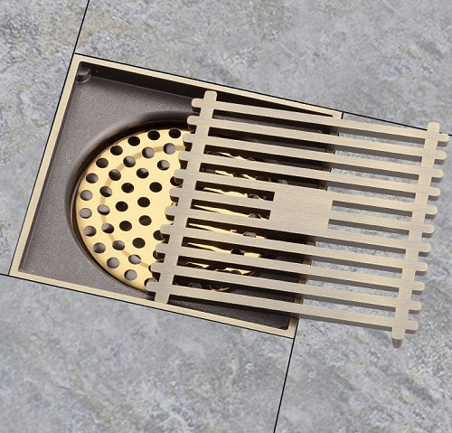 Трап душевой бронза 100х100