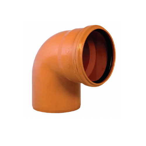 Отвод канализационный для наружных работ d110 мм х 90° Рыжий