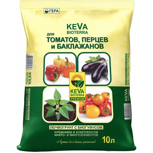 Почвогрунт для томатов и перцев KEVA BIOTERRA 10л