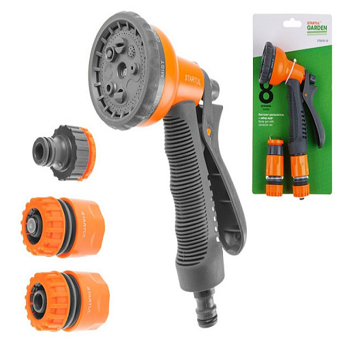 Пистолет-распылитель 8 позиций+набор фитингов Garden Startul ST6010-10