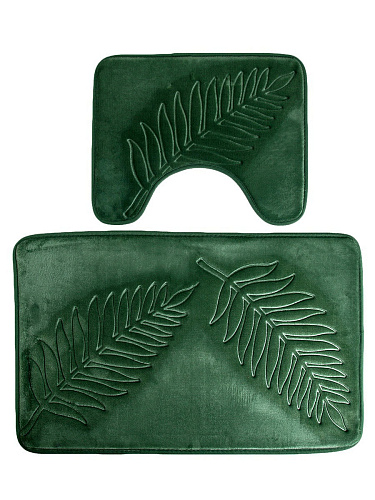 Набор ковриков для ванны Тропики 40х45 50х80 хаки Набор ковриков для ванны Тропики 40х45 50х80 хаки