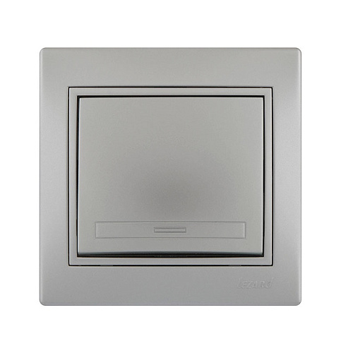 Выключатель с подсветкой Lezard одноклавишный скрытая установка серебро