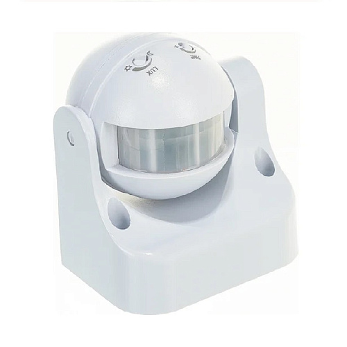 Датчик движения IEK ДД-009 1100Вт 180 градусов, дальность 12м, белый IP44