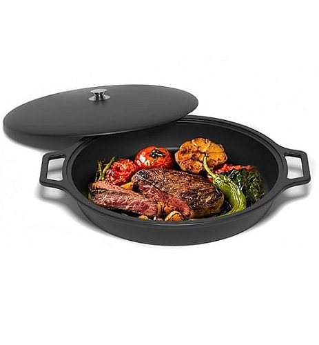 Крышка-сковорода чугунная(на казан10л.)(узбекистан)