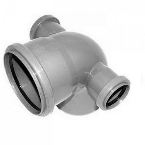 Колено канализационное d110 мм 45° с двумя отводами d50 мм левая/правая
