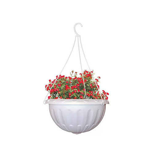 Кашпо подвесное 8 л, белое, Альтернатива, Джулия