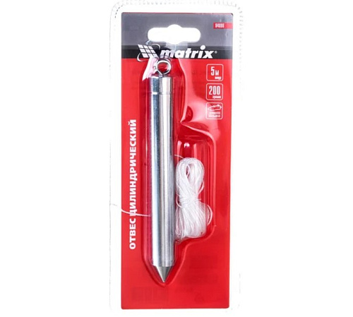 Отвес цилиндрический 200г, 5м, MATRIX